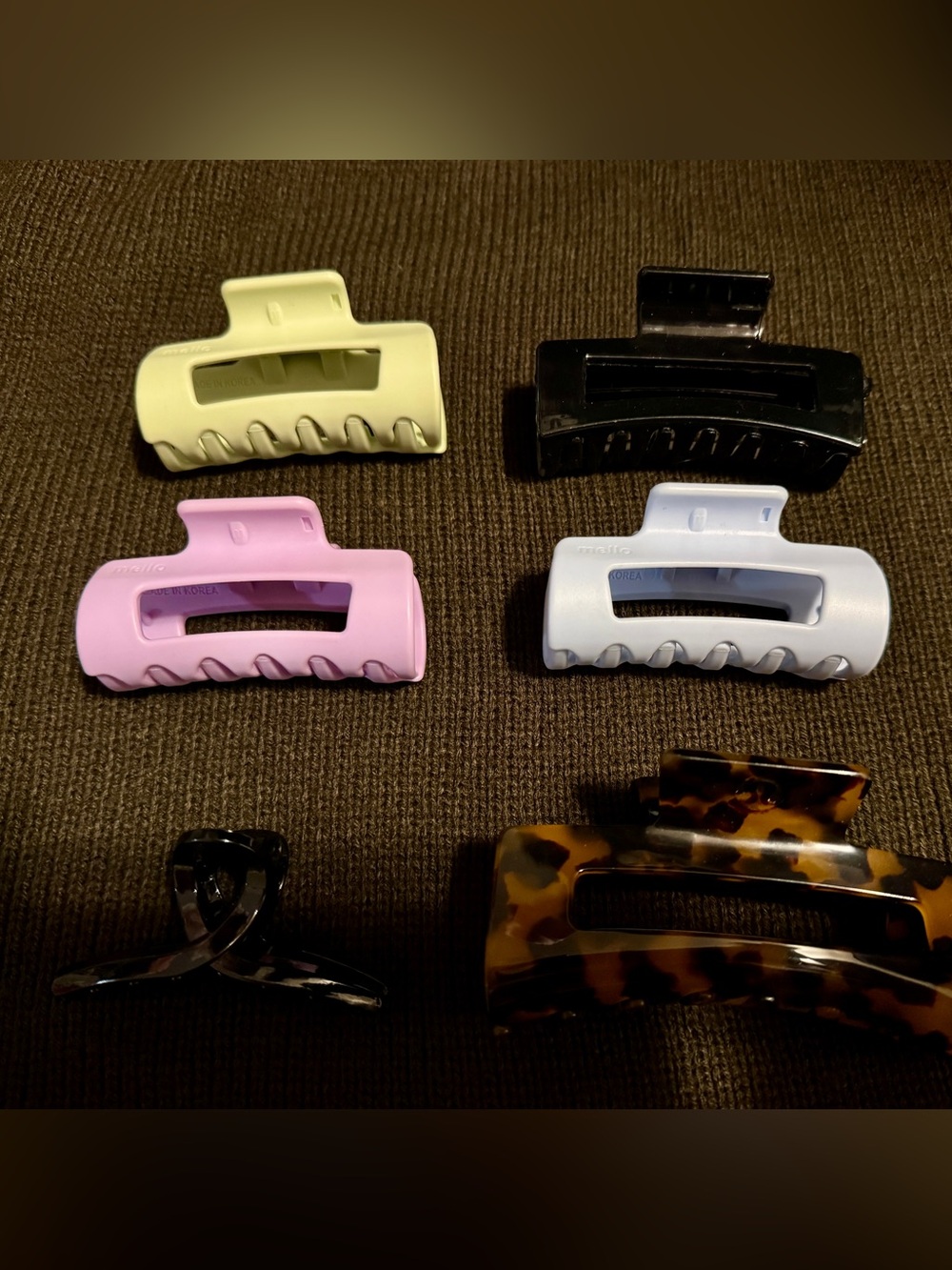 Multi-Color Hair Claw Clips - Pack of 6